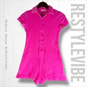 PEPPERMAYO Women’s Size 2 Romper Shorts French Terrycloth Hot Pink